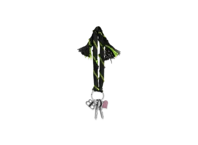 BALENCIAGA Keychain Shoelace BB "Black/Neon Yellow"