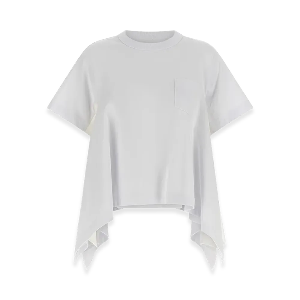 sacai Women's Denim Insert T-Shirt "White"