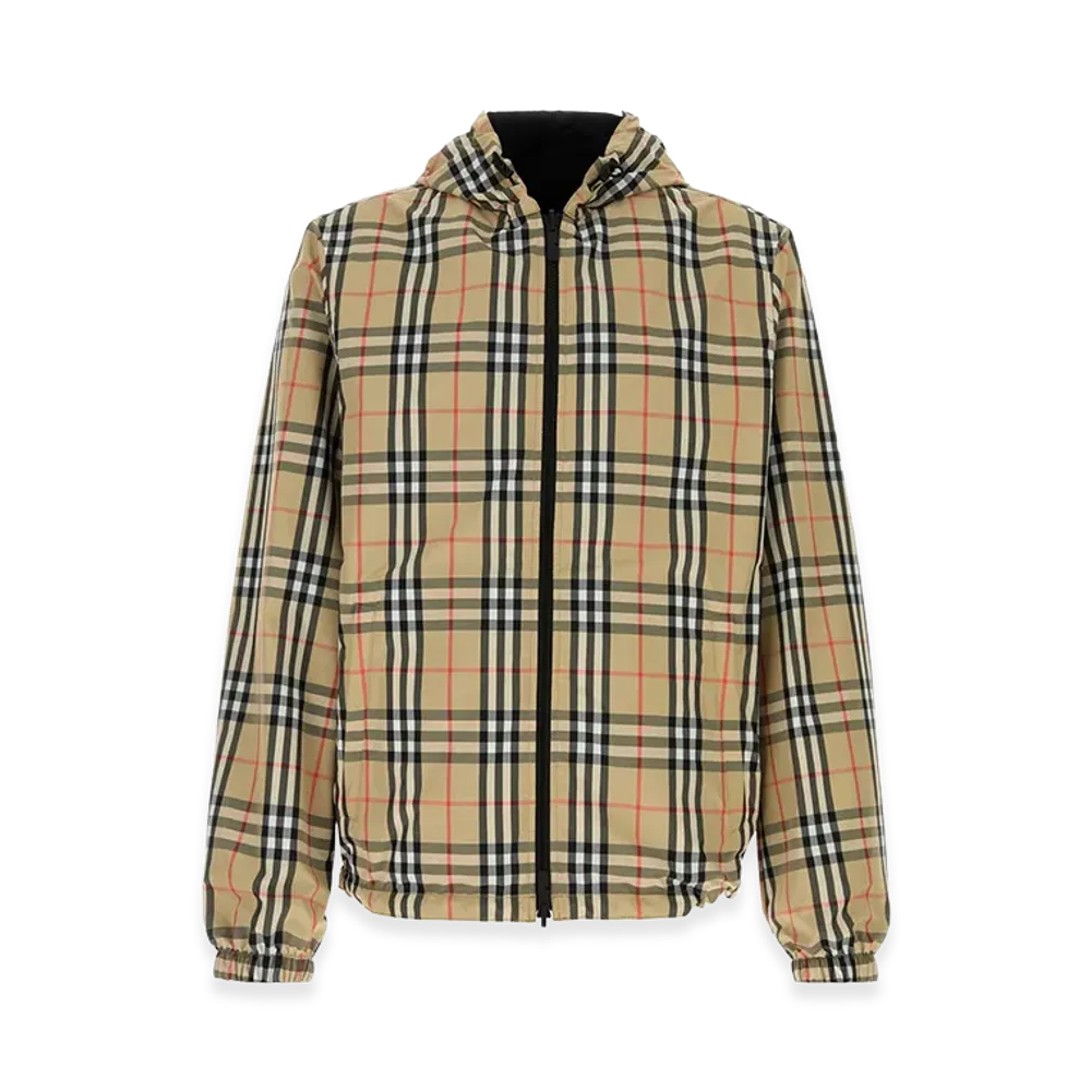 Burberry Printed Polyester Reversible Jacket "Checked"