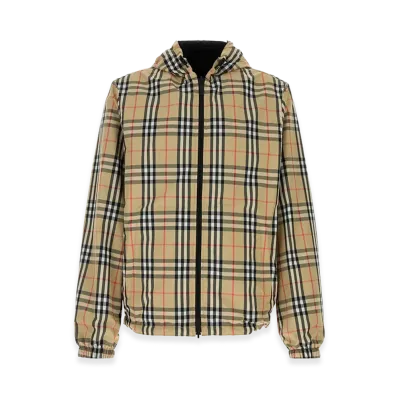 Burberry Printed Polyester Reversible Jacket "Checked"