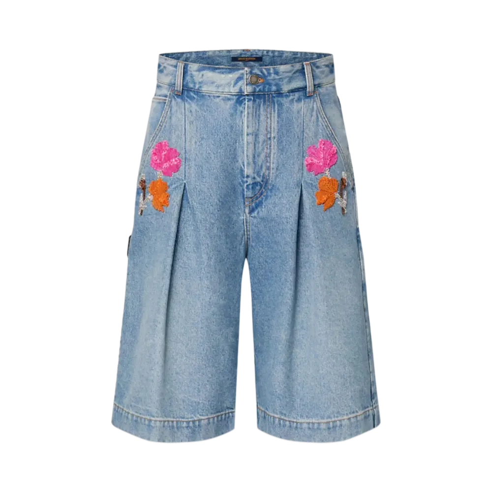 Louis Vuitton Embroidered Accent Bermuda Shorts "Bleu Clair"
