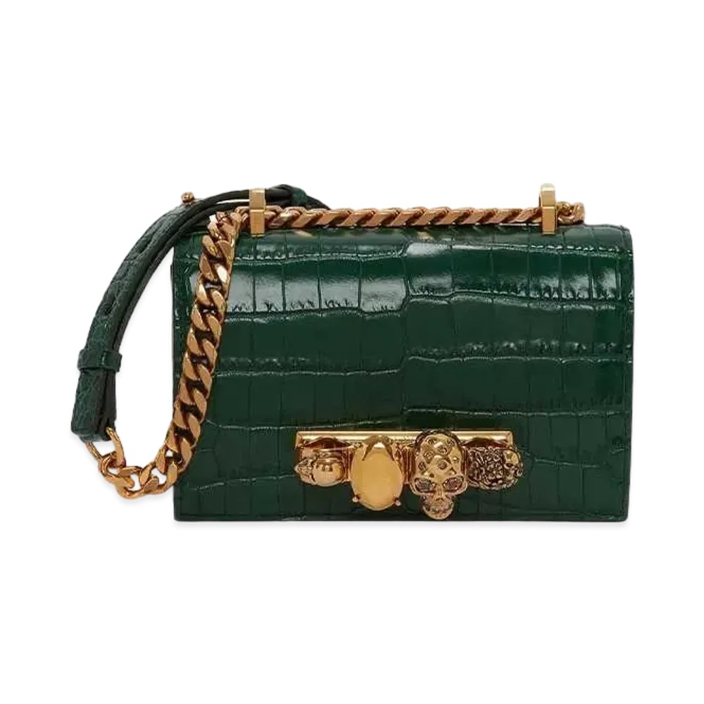 Alexander McQUEEN Mini Jeweled Satchel "Emerald"
