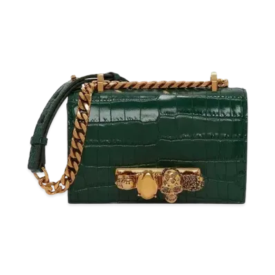 Alexander McQUEEN Mini Jeweled Satchel "Emerald"