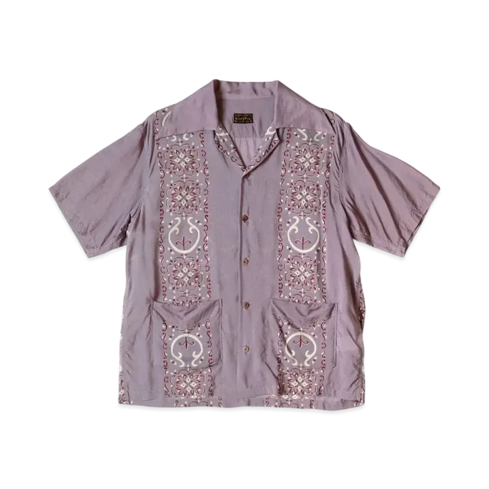 KAPITAL Silk Rayon Habananaja Langle Color Cuba Shirt "Light Purple"
