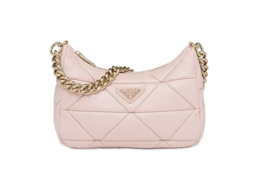PRADA System Nappa Leather Patchwork Shoulder Bag "Water Lily"