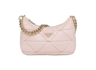 PRADA System Nappa Leather Patchwork Shoulder Bag "Water Lily"