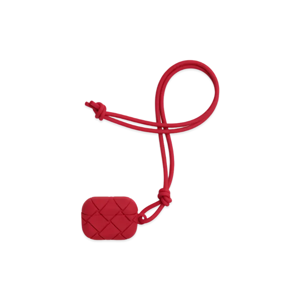 Bottega Veneta Intrecciato Rubber Silicon Airpods Pro Case "Apple Candy"
