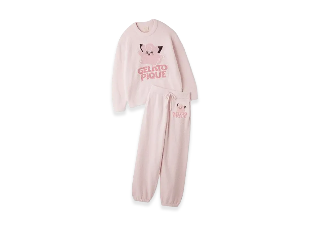 GELATO PIQUE x Pokemon Baby Moco Jacquard Pullover & Long Pants Set "Pink"