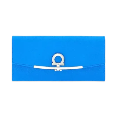 Salvatore Ferragamo Gancini Continental Wallet "Blue"