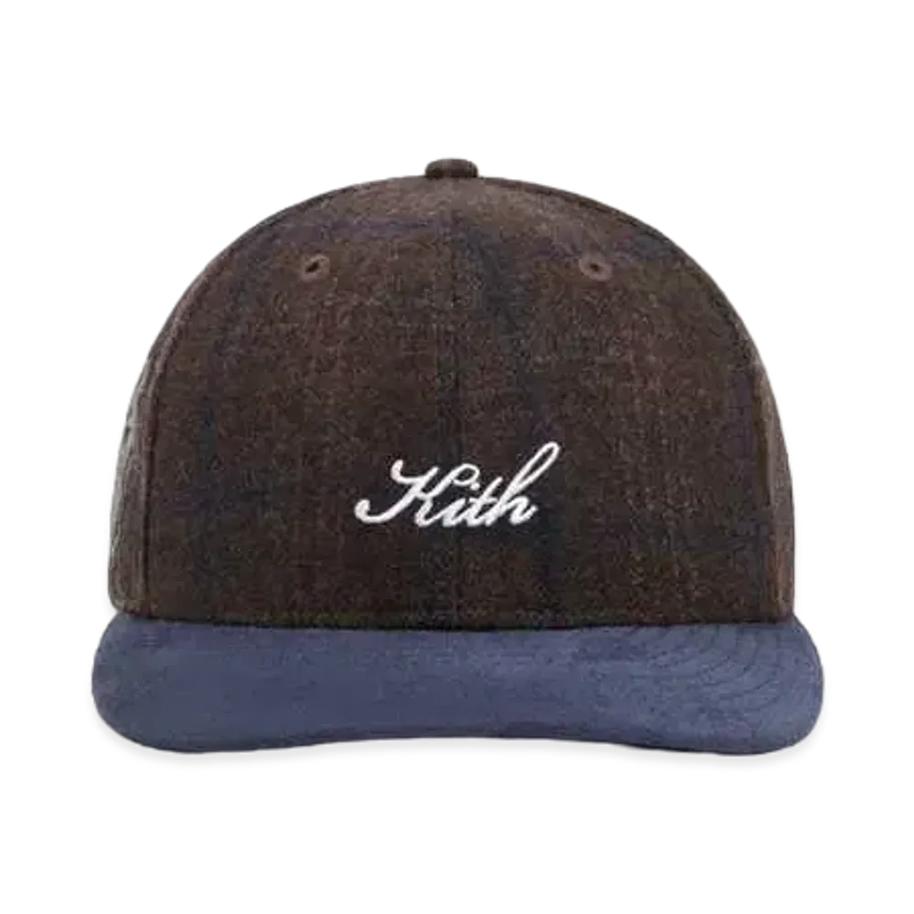 Kith x New Era x New York Yankees Plaid Suede Mix Fitted Cap "Kindling"