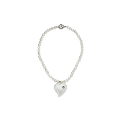 GUCCI Interlocking G Heart Necklace Metal "Palladium"