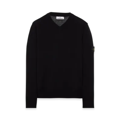 Stone Island 533A3 Lambswool V-Neck Knit - 22FW "Black"