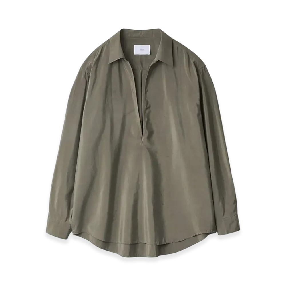 ssstein Silk/Nylon Oversized Skipper Shirt "Taupe"