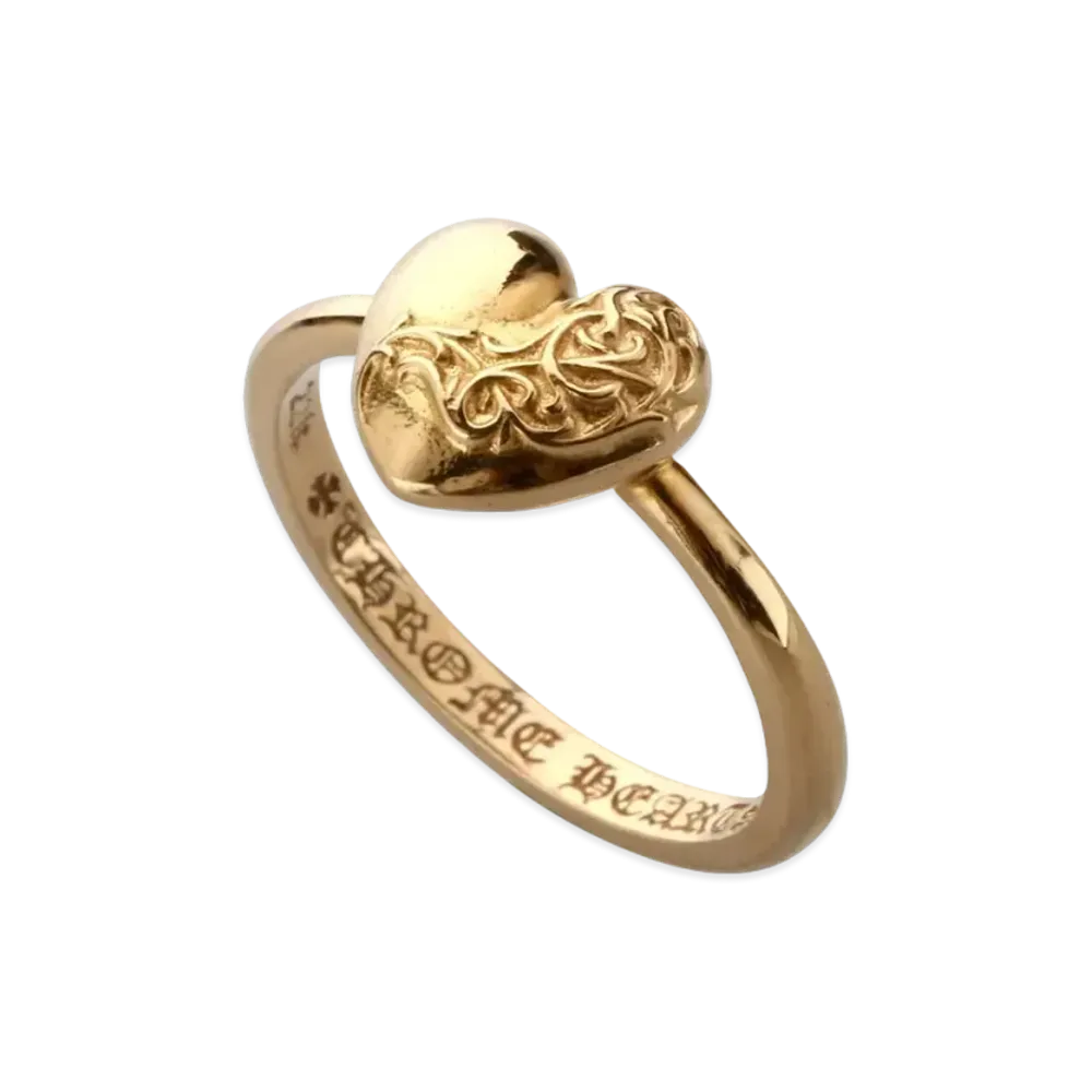 Chrome Hearts 22K Bubblegum Ring w/ Heart "Gold"