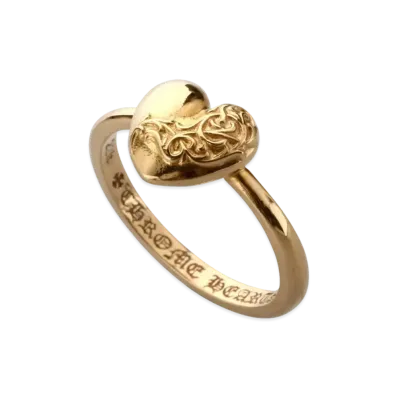 Chrome Hearts 22K Bubblegum Ring w/ Heart "Gold"