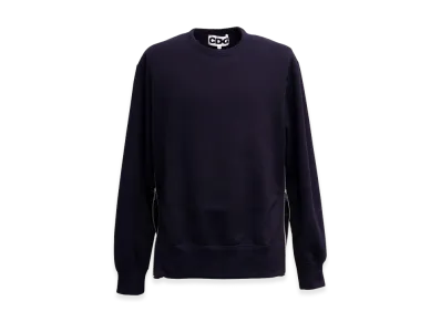 COMME des GARCONS CDG Classic Crew Neck Sweatshirt With Zip "Navy"
