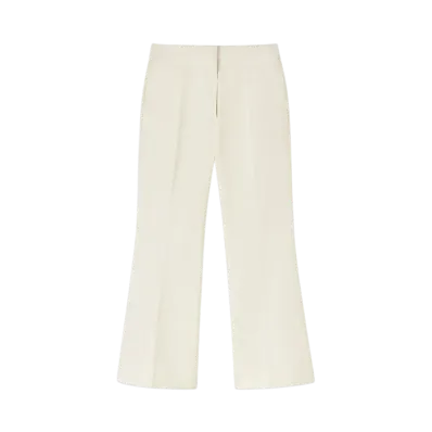 Jil Sander Women's Cotton Gabardine Tailored Trousers "Chalk"