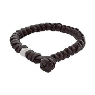 Bottega Veneta Knot Leather Bracelet "Fondente"