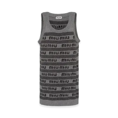 MIU MIU Women's Cashmere Dress "Grey/Black"