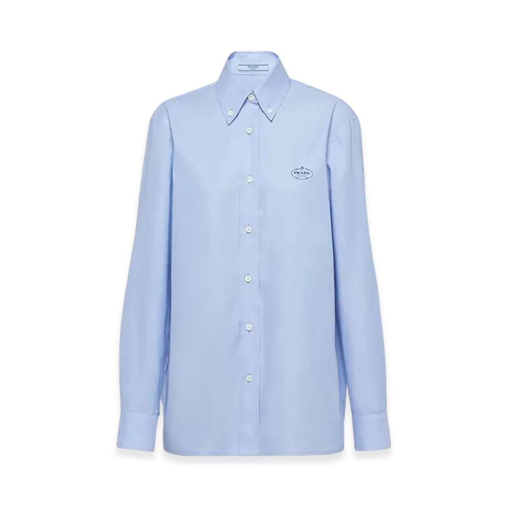 PRADA Women's Oxford Cotton Shirt "Light Blue"