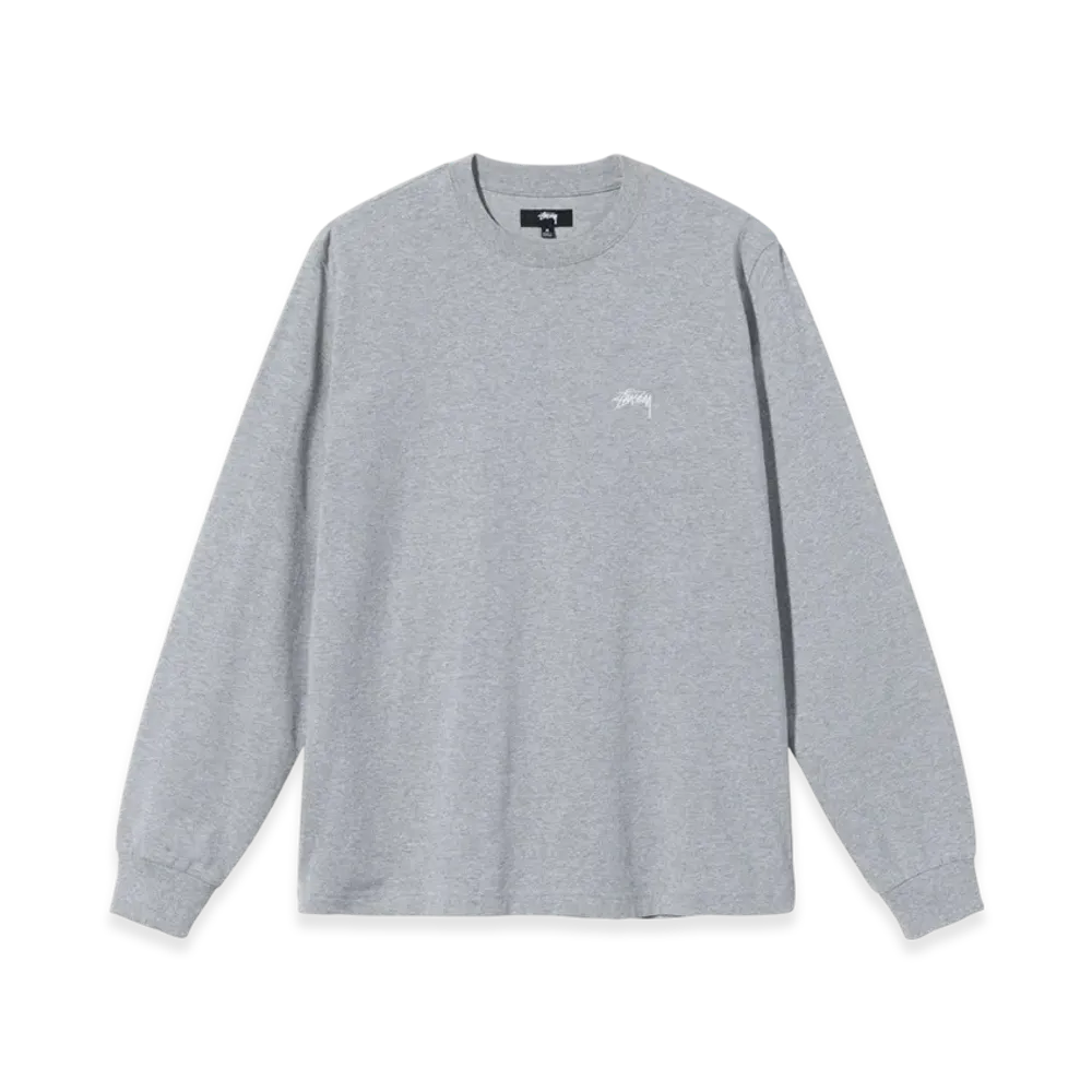Stussy Overdyed Stock Logo LS Tee "Grey Heather"