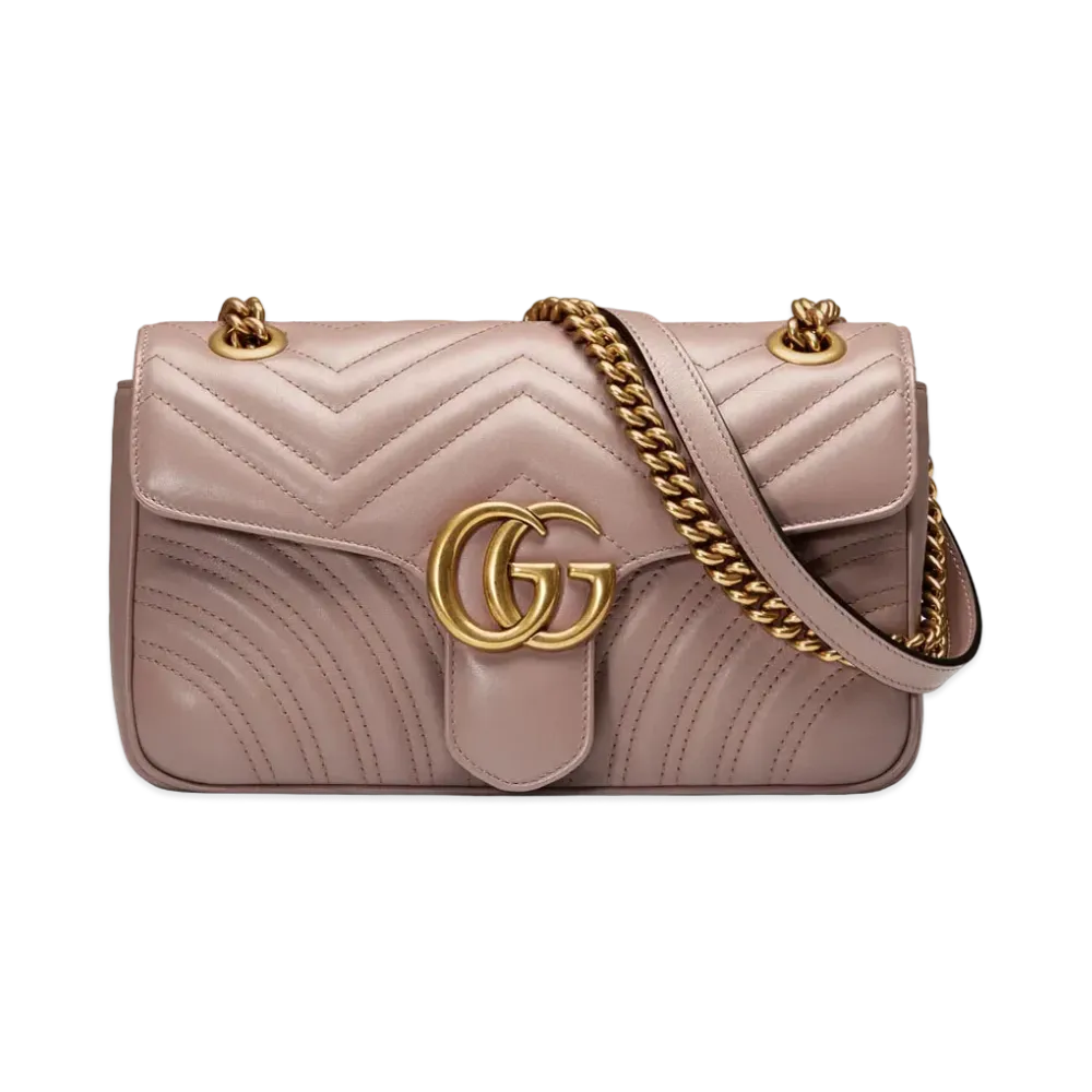 GUCCI GG Marmont Small Matelasse Shoulder Bag "Pink"