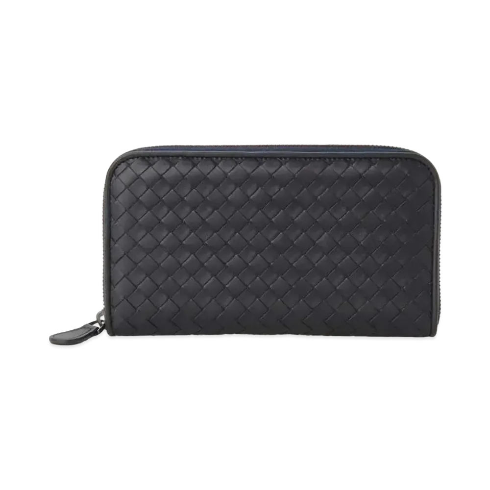 Bottega Veneta Intrecciato Zip Around Wallet "Black"