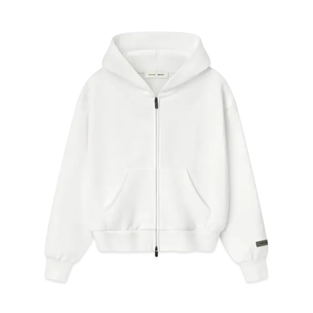 FEAR OF GOD Essentials Womens Classic Zip-Up Hoodie "Cloud White"