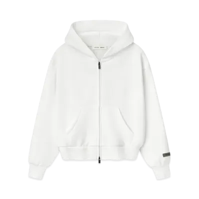 FEAR OF GOD Essentials Womens Classic Zip-Up Hoodie "Cloud White"