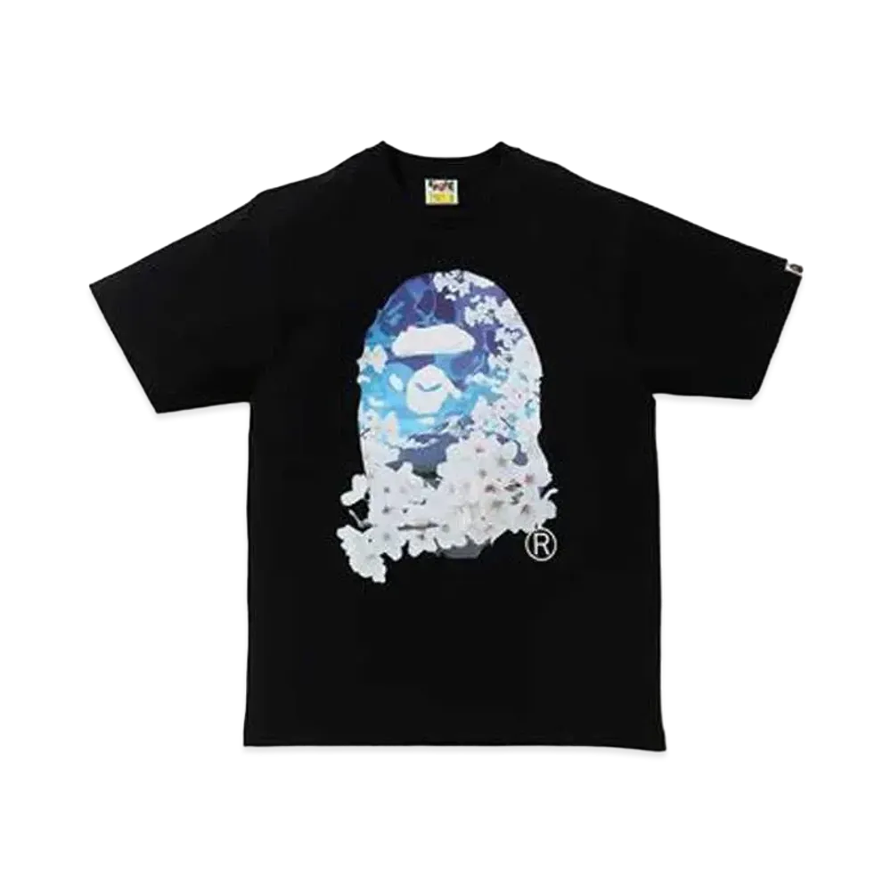 A BATHING APE / SAKURA PHOTO APE HEAD TEE "Black"