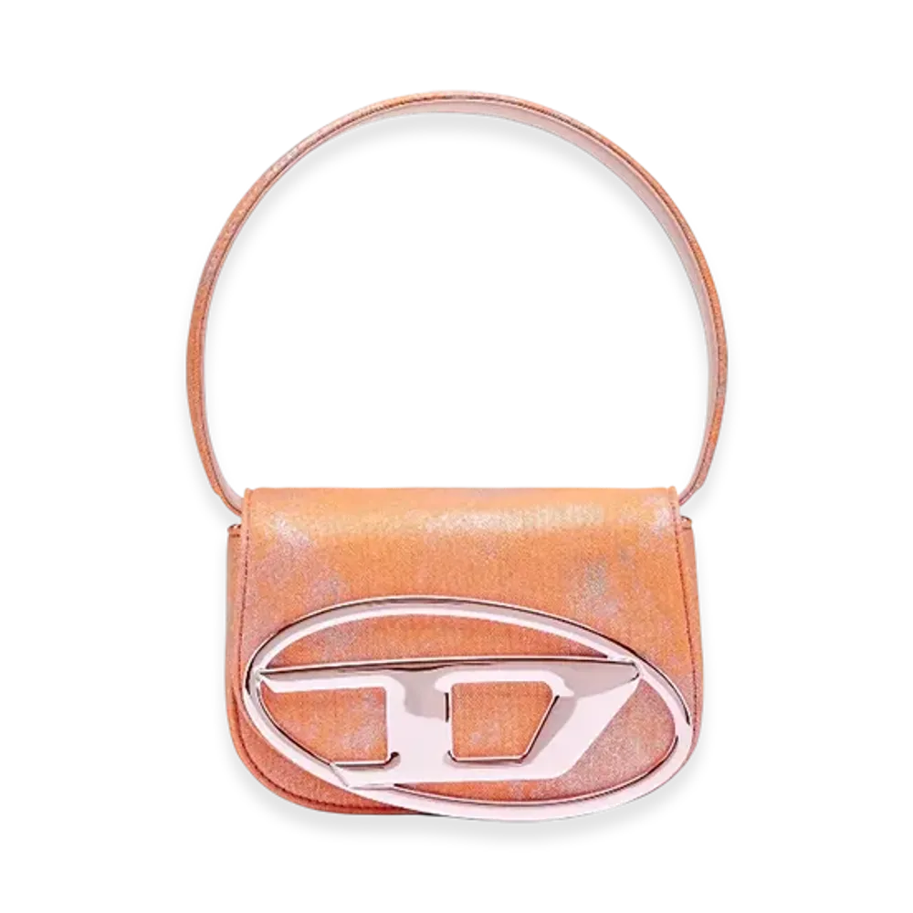 Diesel 1Dr 1Dr-Iconic Shoulder Bag In Pop Color Denim "Pink White"
