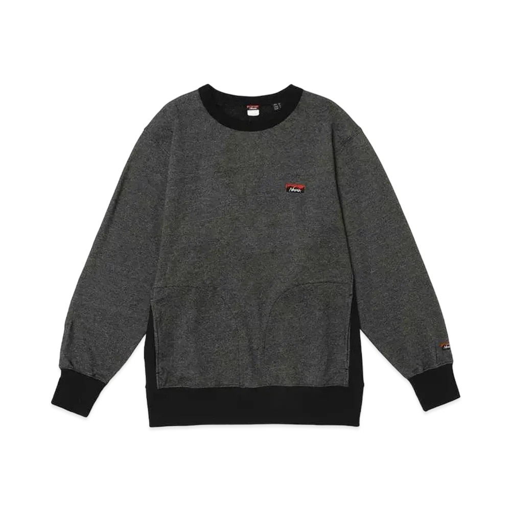 NANGA Eco Hybrid Mini Box Logo Embroidery Sweatshirt(Unisex) "Blk"