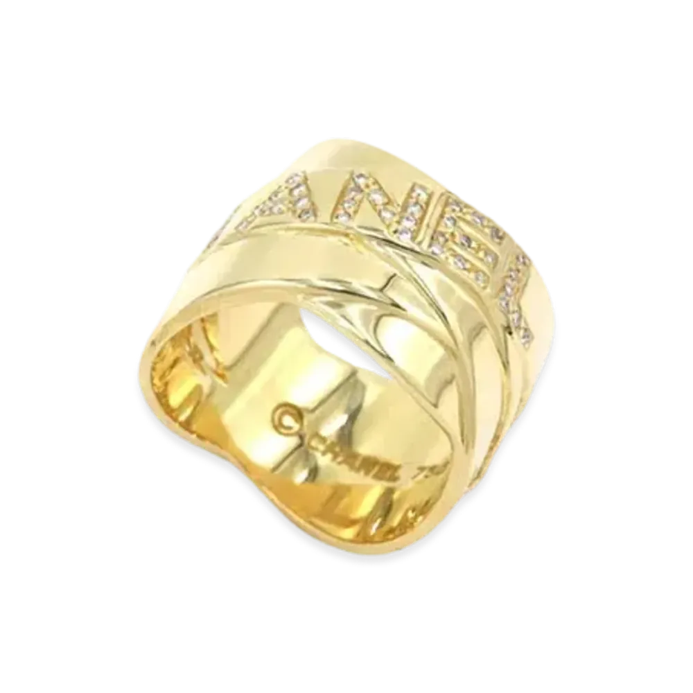 CHANEL Boldic Diamond Ring 18K "Yellow Gold"