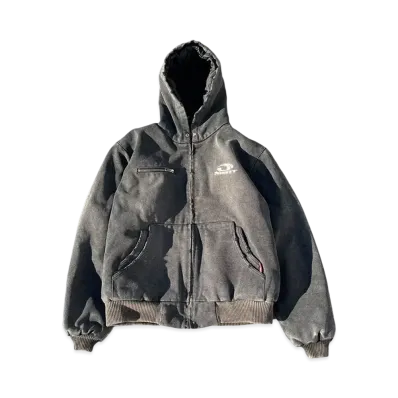 9090 Heisei Logo Vintage Like Duck Hoodie "Charcoal Black"
