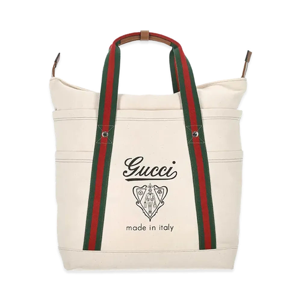 GUCCI Canvas Shopping Bag "White"