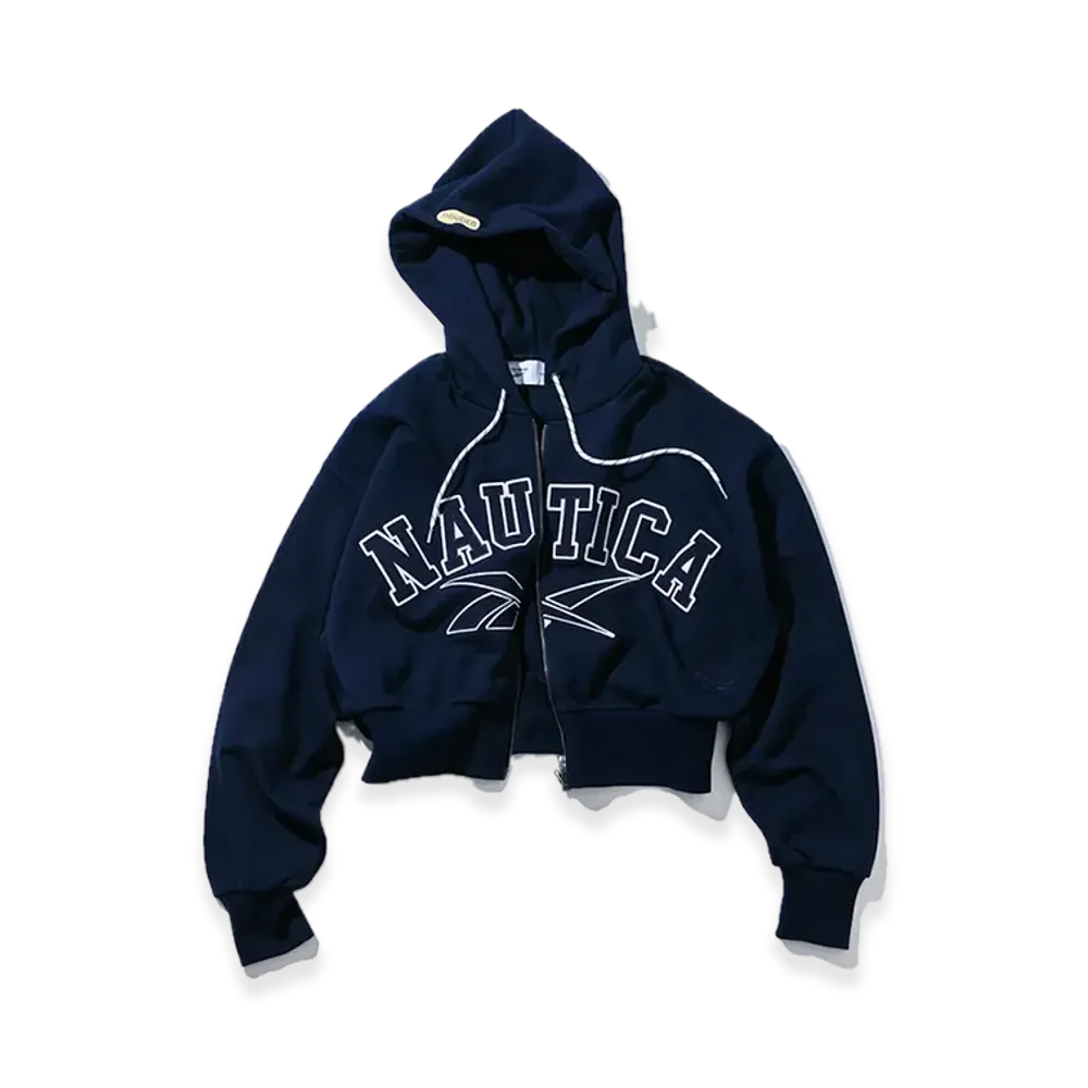 Reebok x NAUTICA Heavyweight Zip Hoodie For Women "Navy"