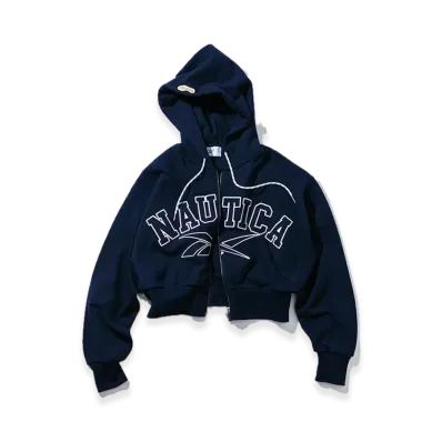 Reebok x NAUTICA Heavyweight Zip Hoodie For Women "Navy"