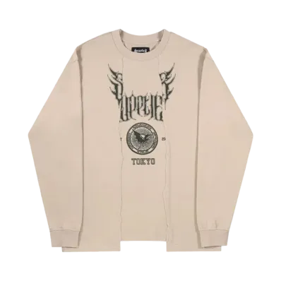 SUPPLIER Metal College Logo Cutting Long Sleeve "Beige"