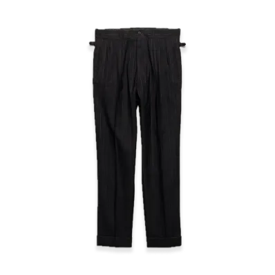 PRADA Wool Blend Pinstripe Pants "Black"