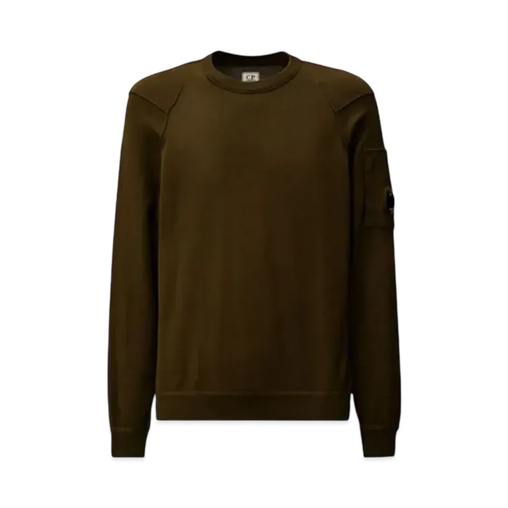 C.P. Company Sea Island Crewneck Lens Knit "Ivy Green"