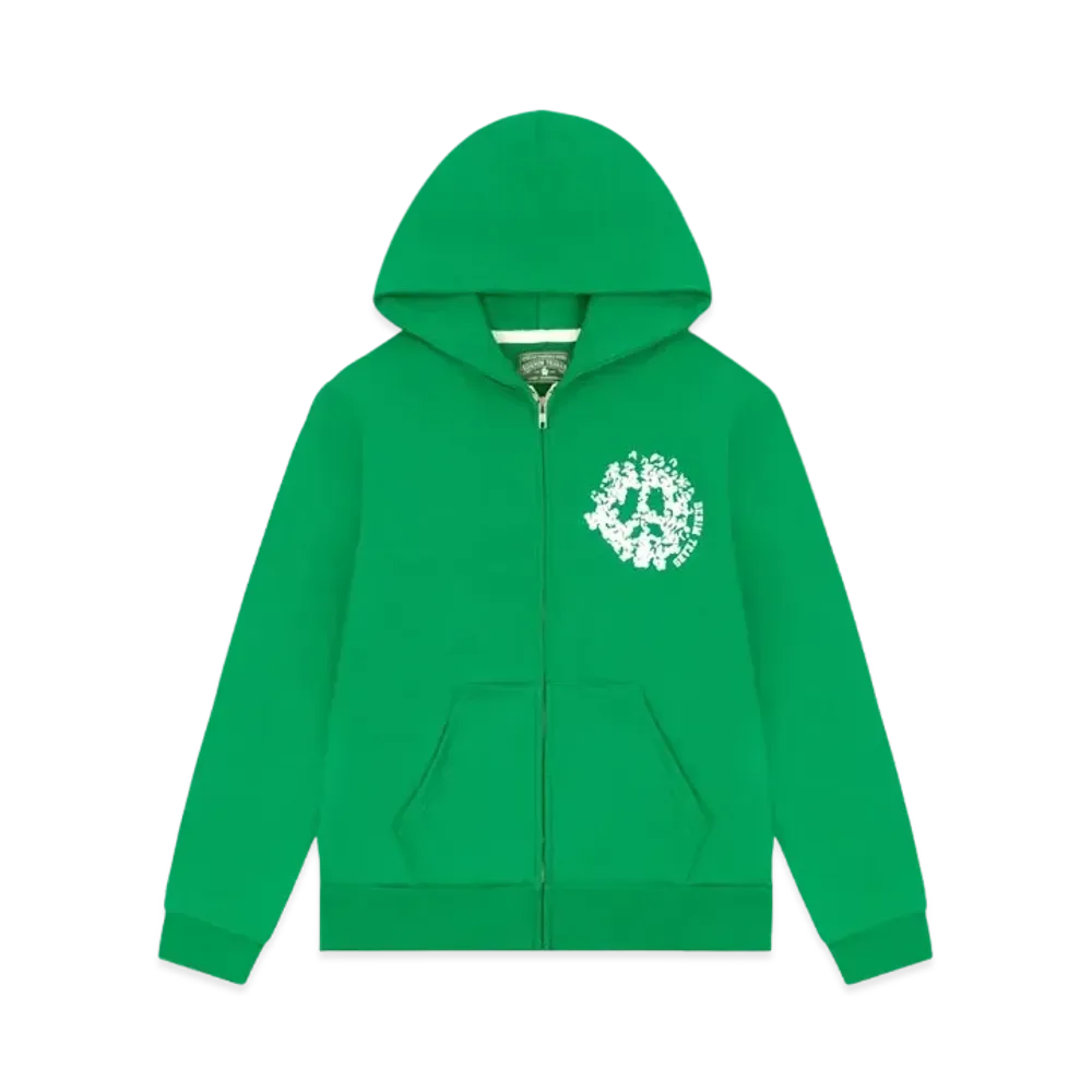 DENIM TEARS Denim University Zip Hoodie "Green"