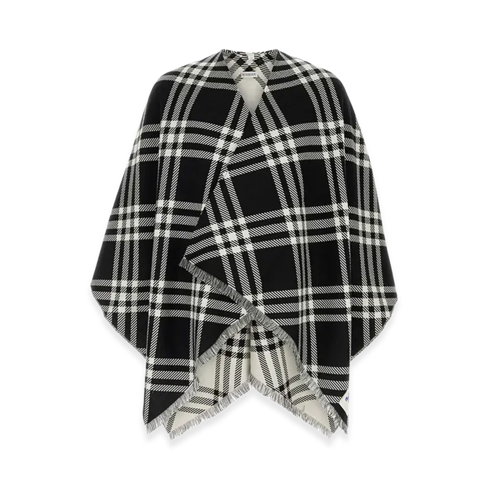 Burberry Embroidered Wool Blend Cape "Black"