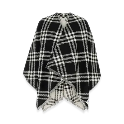 Burberry Embroidered Wool Blend Cape "Black"