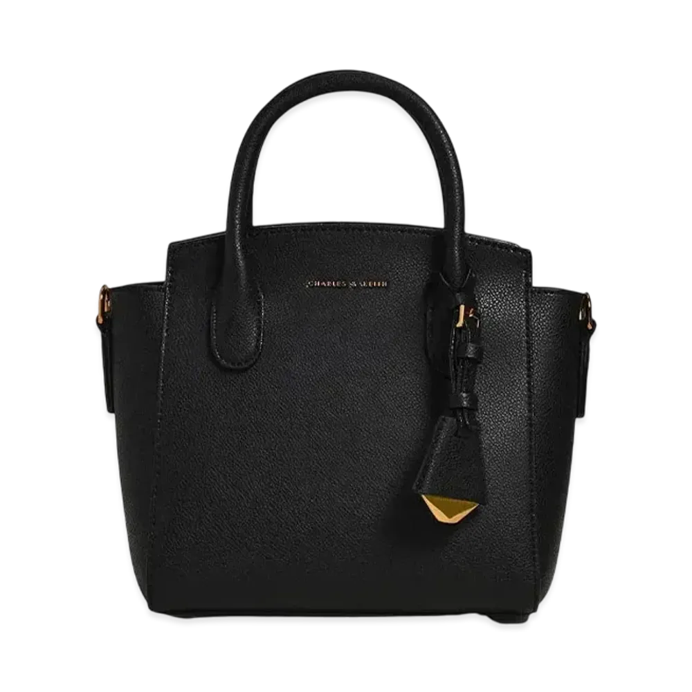 CHARLES & KEITH Double Handle Trapeze Tote Bag "Black"