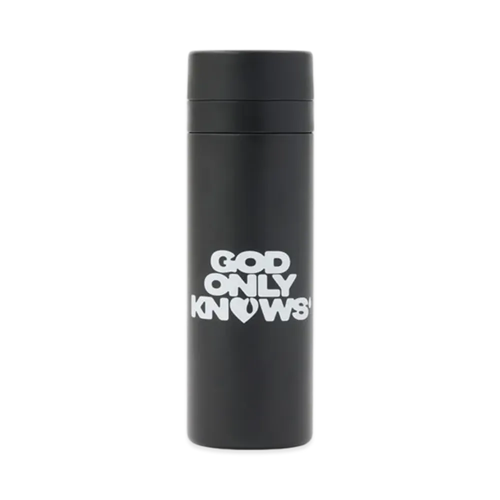 GOD ONLY KNOWS Logo Water Bottle "Black"