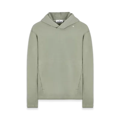 Stone Island 602G5 Stellina Super Stretch Cotton Fleece Hooded Sweatshirt - 23FW "Sage Green"