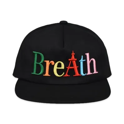 BREATH Rainbow Logo 5 Panel Cap "Black"