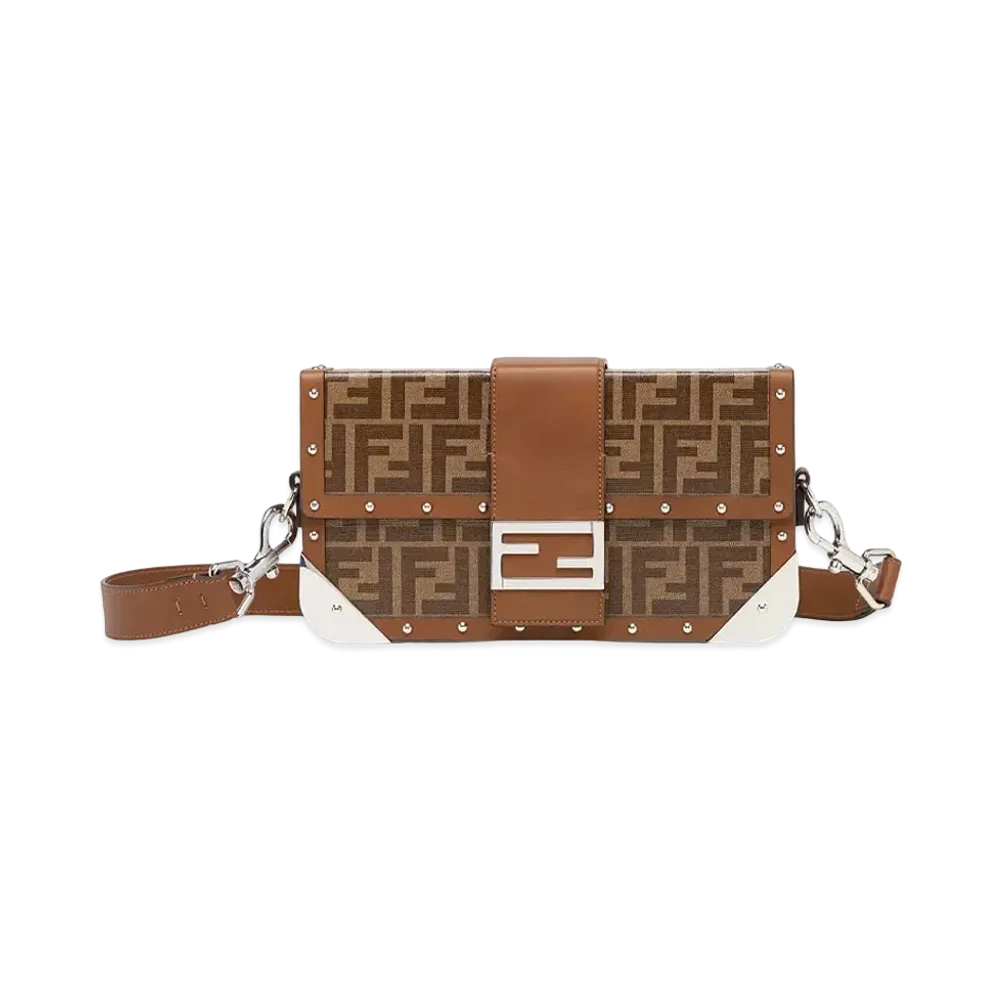 FENDI Baguette Trunk Medium Fabric Bag "Brown"
