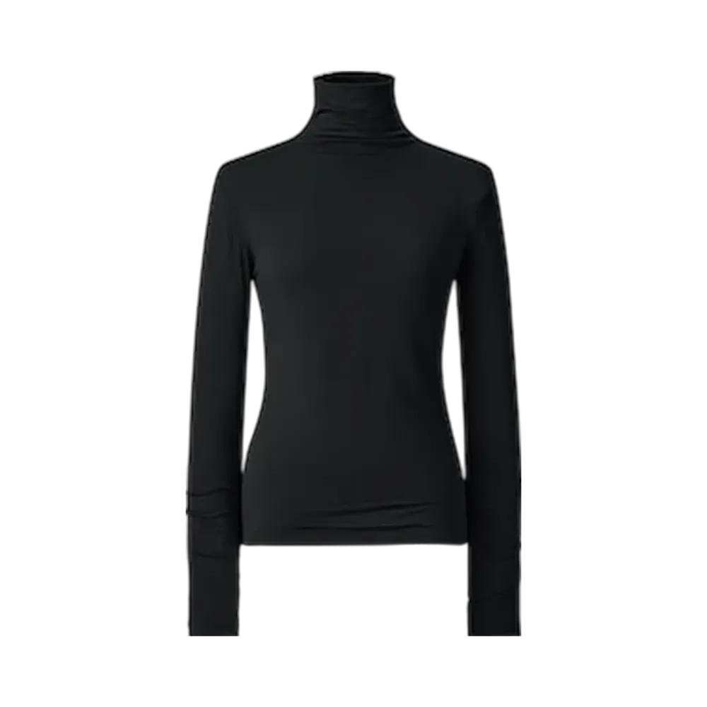 Uniqlo C Women'S Super Warm Heattech Cashmere Blend Crew Neck T #1 "Black"