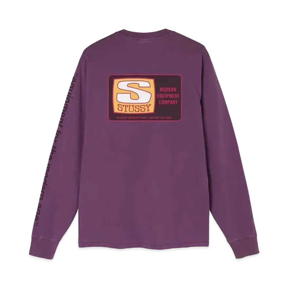 Stussy EQUIPMENT COMPANY PIGMENT DYED LS "Purple"